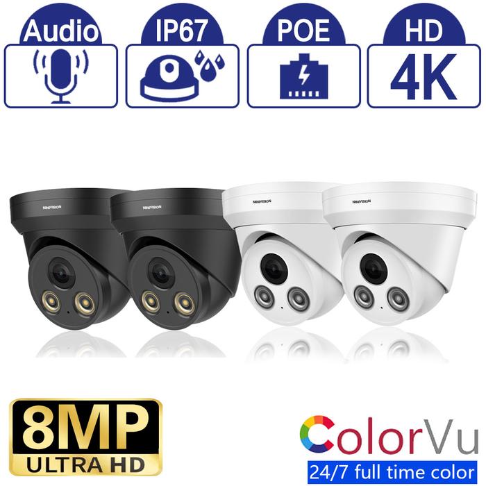 4K ColorVu IP Camera Color Night 8MP Build in MiC PoE Security CCTV