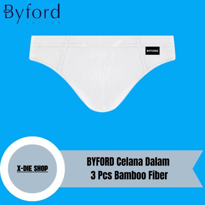 Celana Dalam BYFORD Putih 3 Pcs All White Bamboo Fiber Anti Bakteria