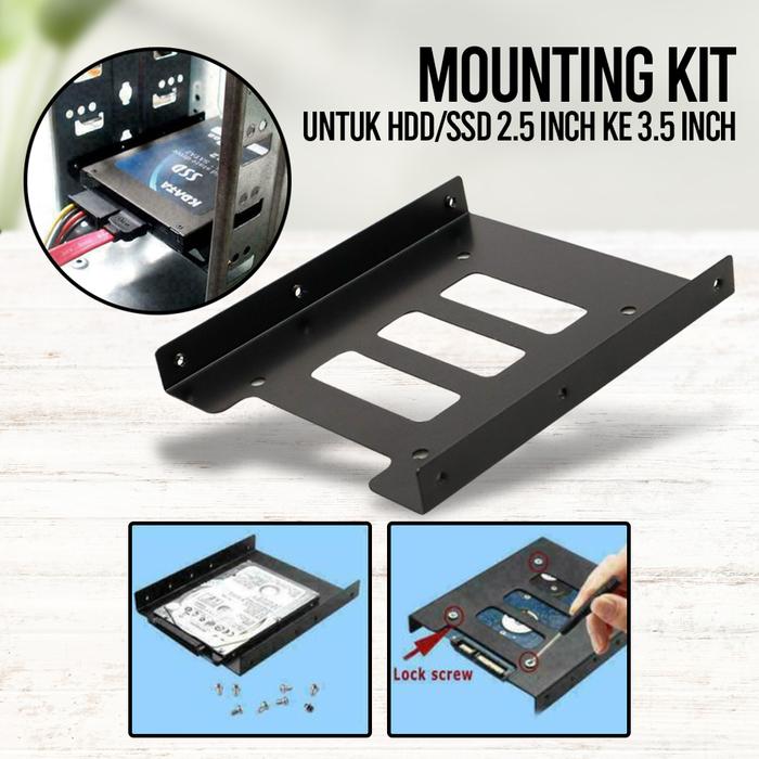 HSEN Bracket Mounting Kit Untuk HDD/SSD 2.5 Inch ke 3.5 Inch Aluminium - WSE091