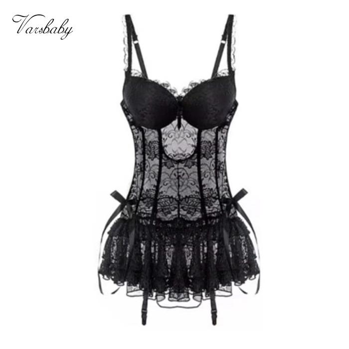 Varsbaby Sexy Waist Corsets Black Charm Corset  Female Body Lace