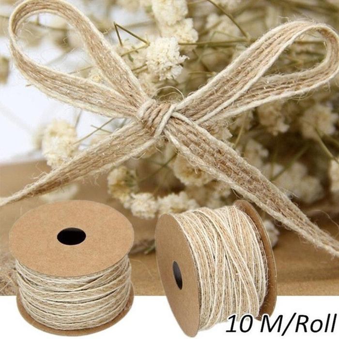 10M/Roll Pita Goni Hampers Tali Pita Kain Kado Pita goni untuk kotak kado hampers Pita Rustic DIY Pi