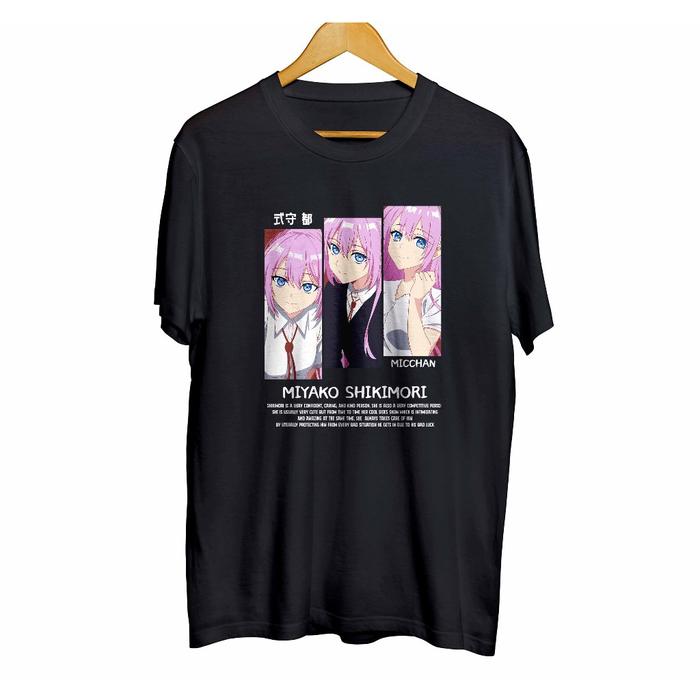 Kaos distro infinite anime MIYAKO SHIKIMORI - SHIKAMORI'S NOT JUST A CUTIE material combed 30s