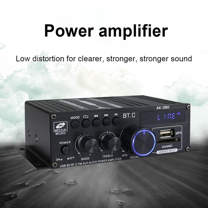 AK380 800W Bluetooth Amplifier HiFi FM Audio Amplifier Digital