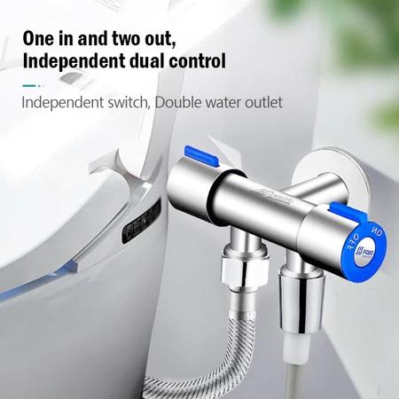 【COD】Stop Kran Cabang 2 Double Kran Air Stainless 304 Stop Kran Shower