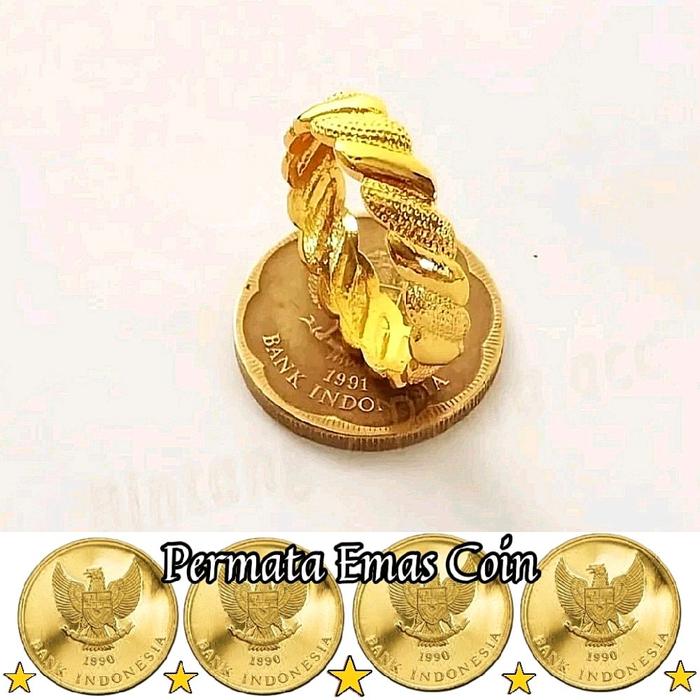 Cincin Uliran Pasir Perhiasan Palembang Dari Bahan Emas Coin Mewah Elegan Rings