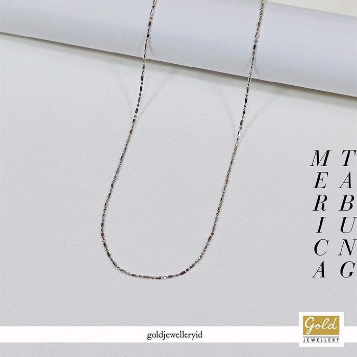 Kalung emas putih 750 17k model merica tabung part 1