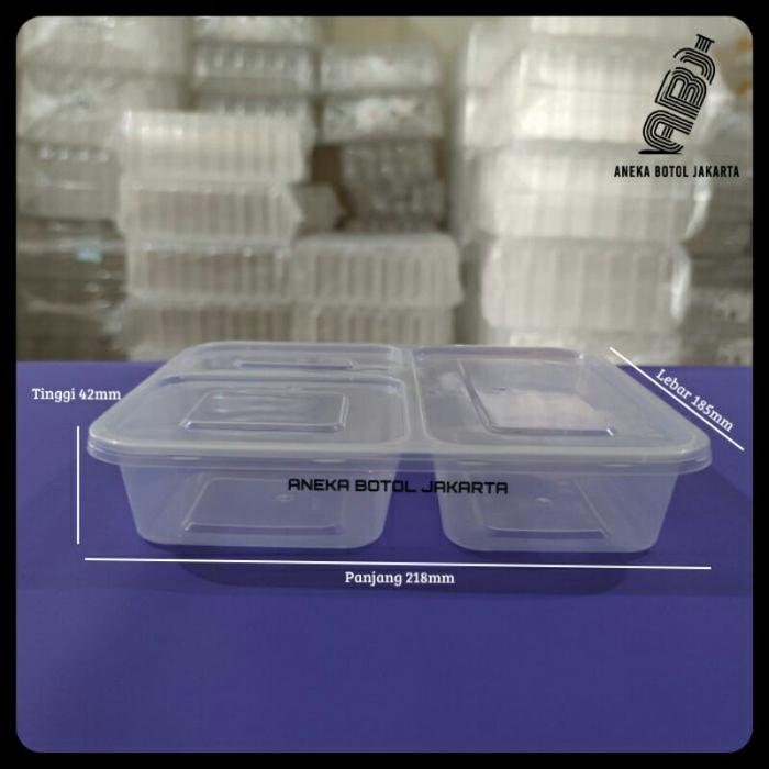 Safitiri Thinwall Bento Sekat 3 (25 Pcs) Includ Tutup / Thinwall Sekat 3 (Victory) / Box Bento Sekat