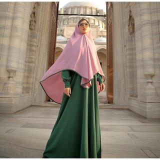 [AULIA] SALE 30% AULIA SET GAMIS ABAYA DRESS SET HIJAB KERUDUNG SYAR'I ALEENA EMERALD BAHAN WOLLYCRE