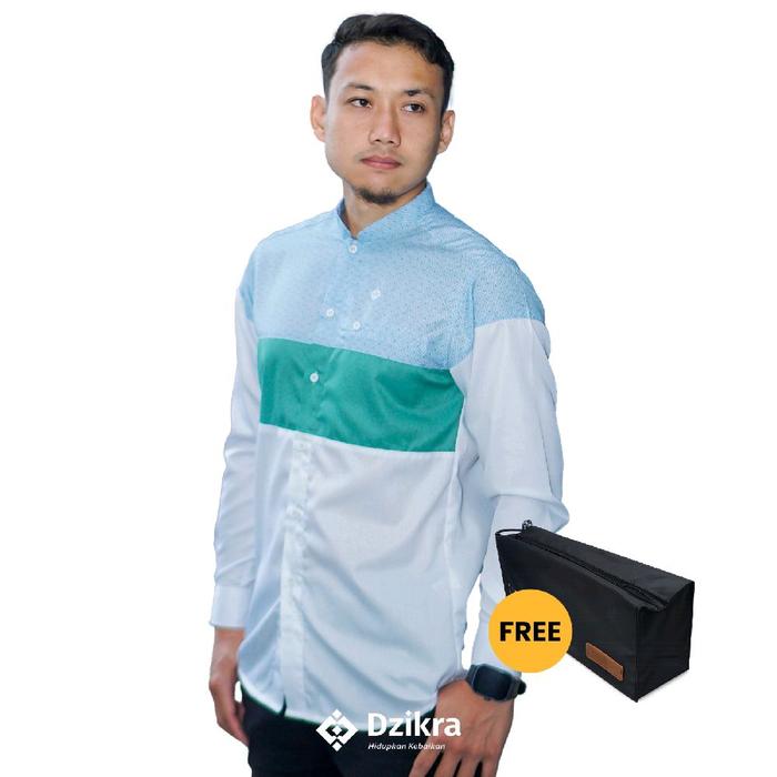 DZIKRAYAAT - Baju Koko Pria Modern Ar Rasyid Lengan Panjang Toyobo Premium Katun Muslim Dewasa