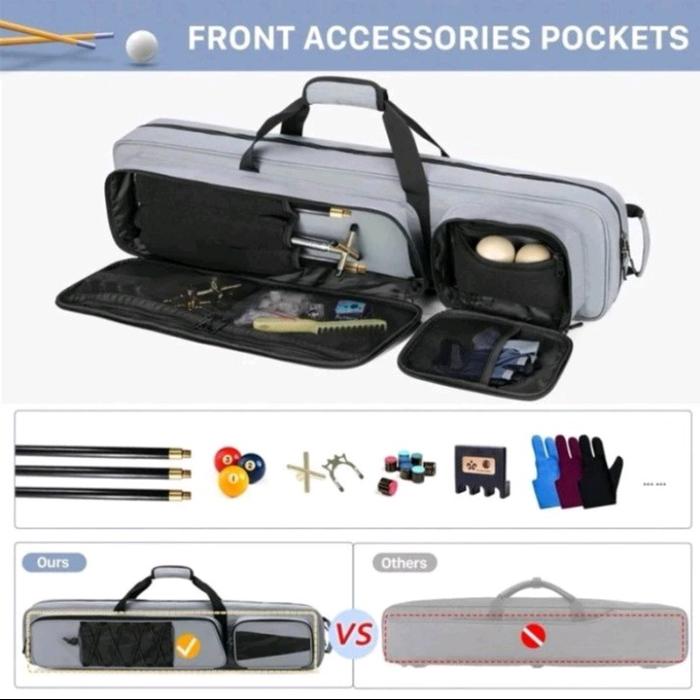 Tas Ransel perlengkapan bermain Biliard Tas stick Biliard 3in1