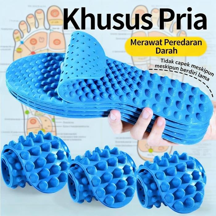 Sandal Rematik Terapi Pijat Akupuntur Kaki Kesehatan Pria Wanita Sol Sepatu Insole Pijat Refleksi Ma