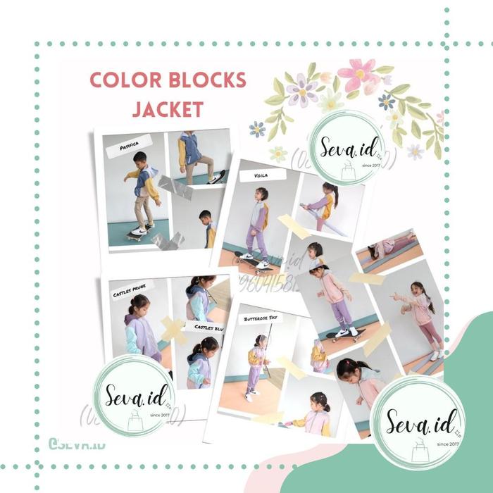 REJECT SALE MAISON ELMESA JACKET SIZE 2-10 TAHUN COLORBLOCK JAKET ANAK MAISON ELMESA JACKET COLOR BL
