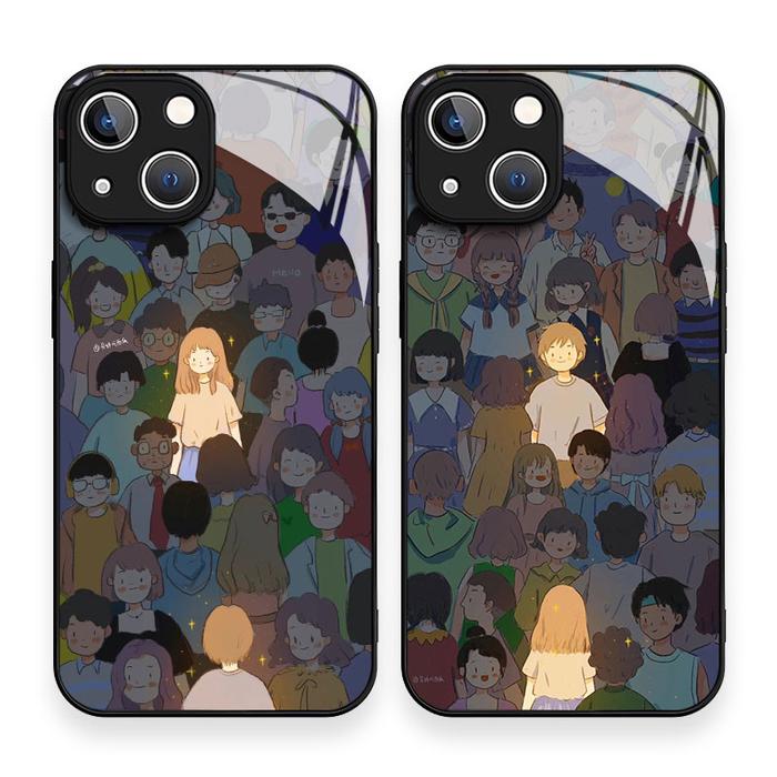 Case Kaca Soft Edge Untuk iPhone Case 15 14 13 12 11 Pro Max SE X XR XS 8 7 ip 6S 6 Plus Shockproof 