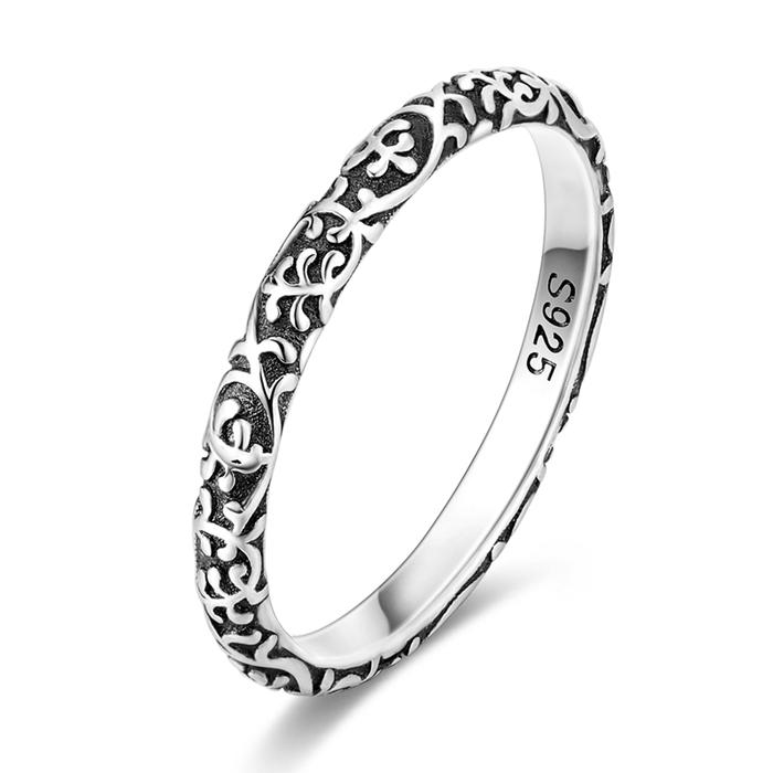 Original 925 Sterling Silver Vintage Floral Ring For Women Girls Jewelry Birthday Anniversary Gifts