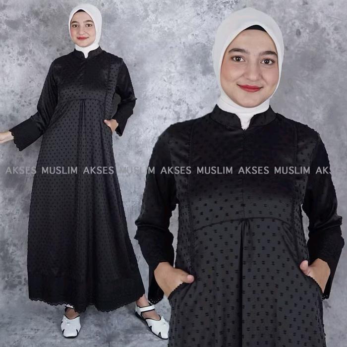 GAMIS IHROM GAMIS HITAM WANITA ARMANI SILK