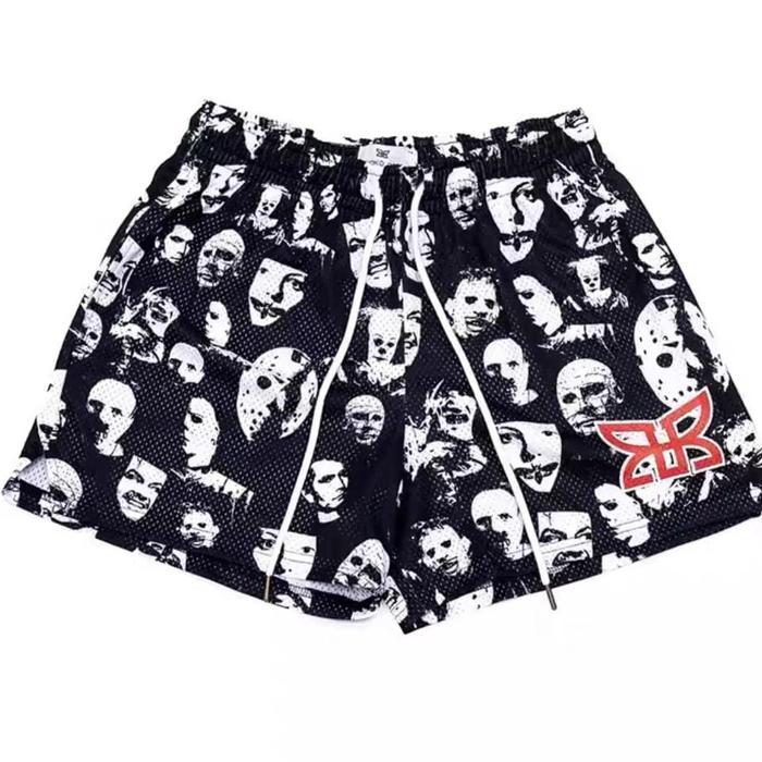 Celana Pendek/Short Summer Outdoor Shorts Ryoko Rain Trendy Street Mesh Shorts Men's Loose, Casual, 