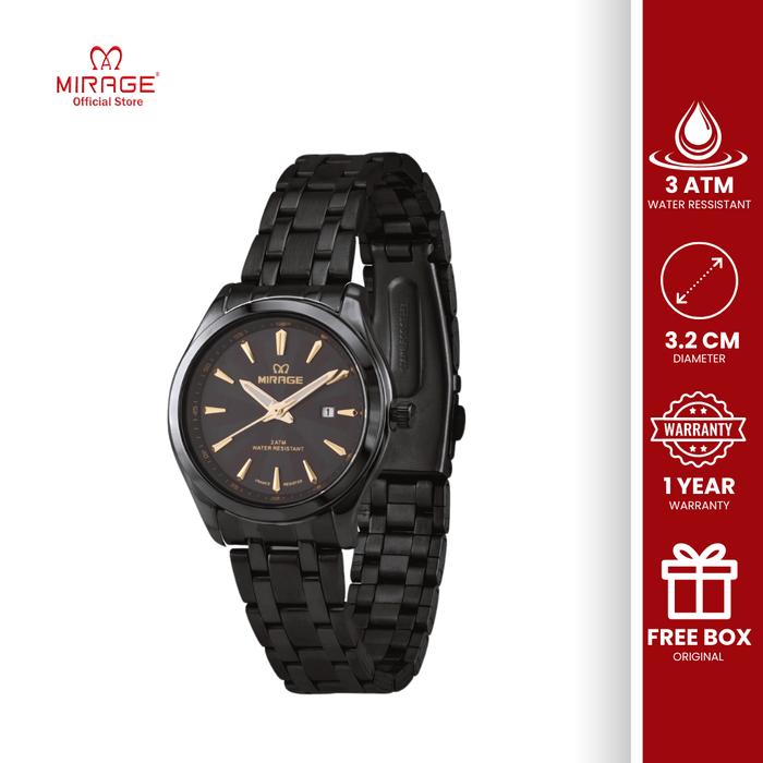 Mirage Watch - Jam Tangan Wanita Original Hitam Trendy Casual Anti Karat 8754 / 8893