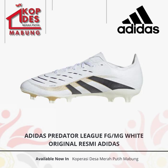 Sepatu Sepakbola Pria Adidas Predator League FG/MG White Original