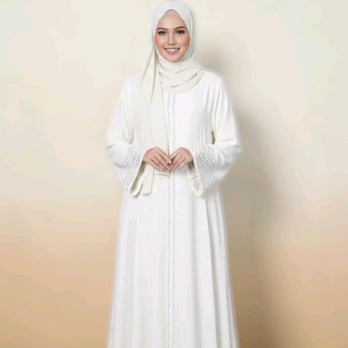 Gina - Gamis Abaya Maxy Dress Terbaru Bahan Sabrina Anti UV Premium Dengan Aksen Manik Manik Cantik