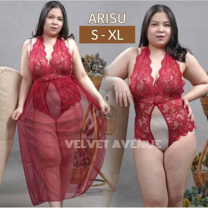 PALING DICARI ! LINGERIE SEKSI MURAH PANJANG LINGERI SEXI SEXY TRANSPARAN HIGH QUALITY BRUKAT ARISU 