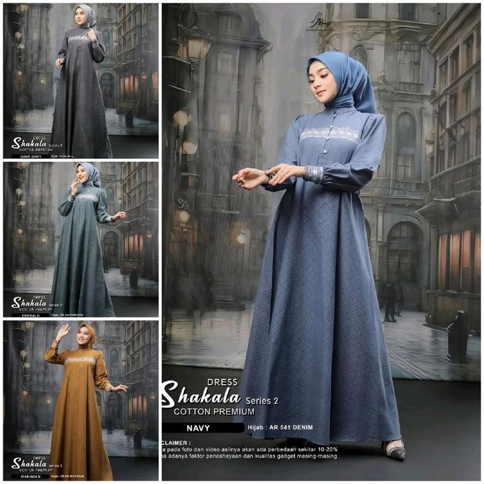 SHAKALA DRESS COUPLE ARRAFI Gamis Wanita Lebaran Pasangan Kondangan Muslim Dewasa Maxi