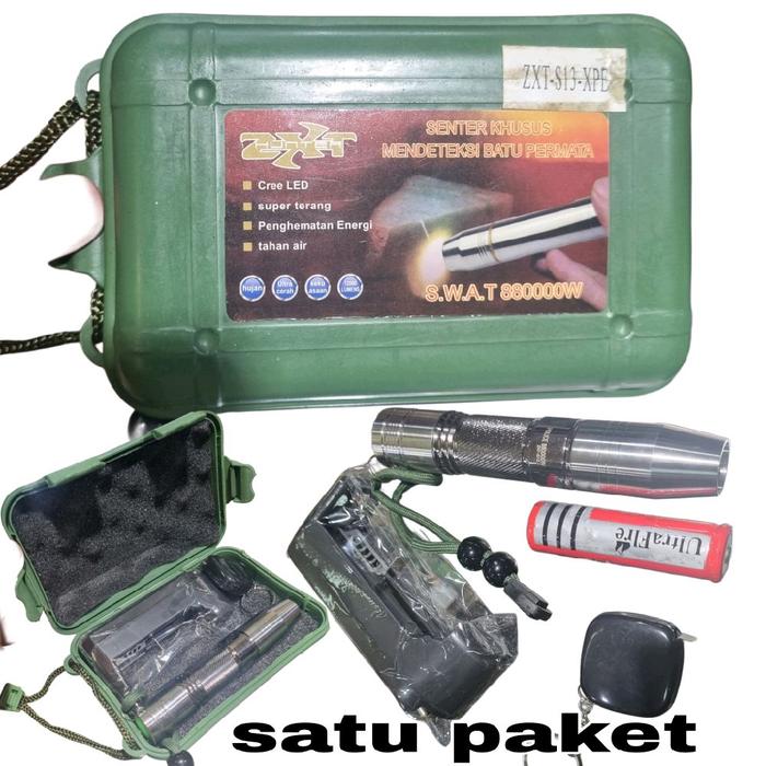 Senter Sweet Police Batu Akik/Permata 880000Watt Batre Bisa Di Cas