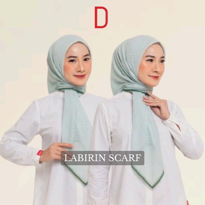 Kerudung Hijab Segiempat Motif Labirin Scarf Voal Dauky