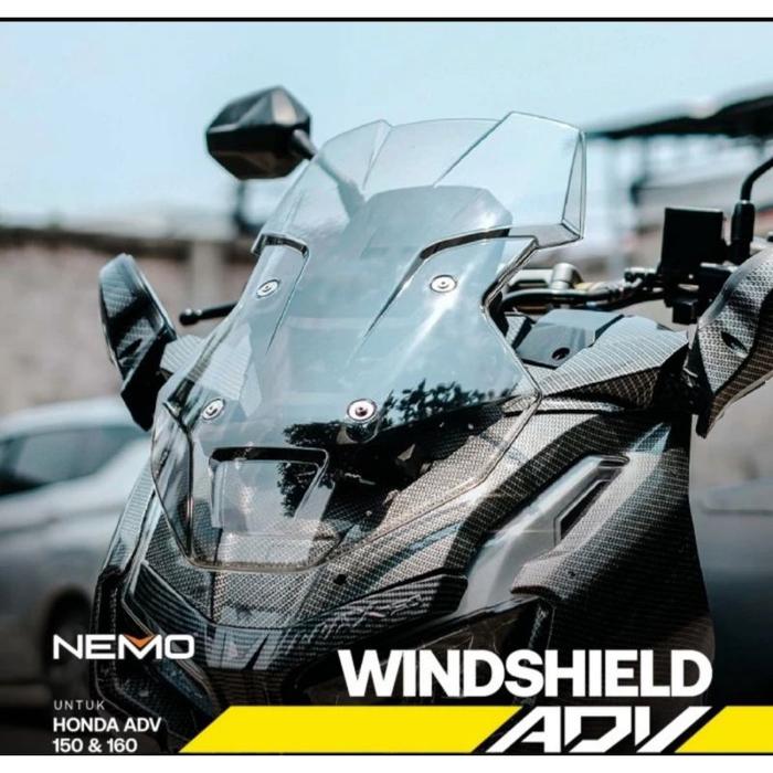 windshield/visor ADV 150/ADV 160 waran ryben dan hitam transparan nemo