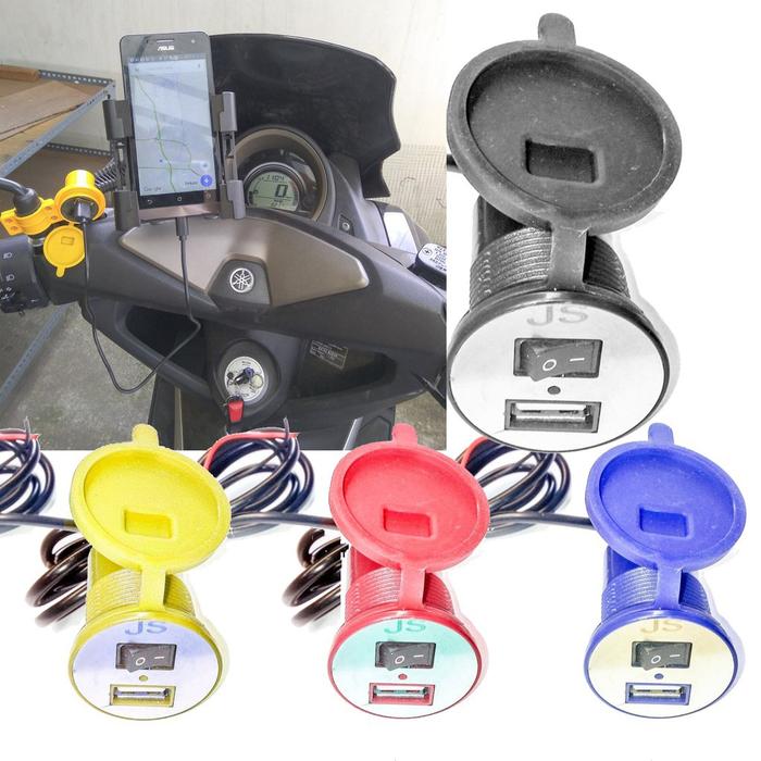 Charger HP Di Sepeda Motor USB Ces Waterproof Cas HP di Waterproof Beat Matic Aki LED Display