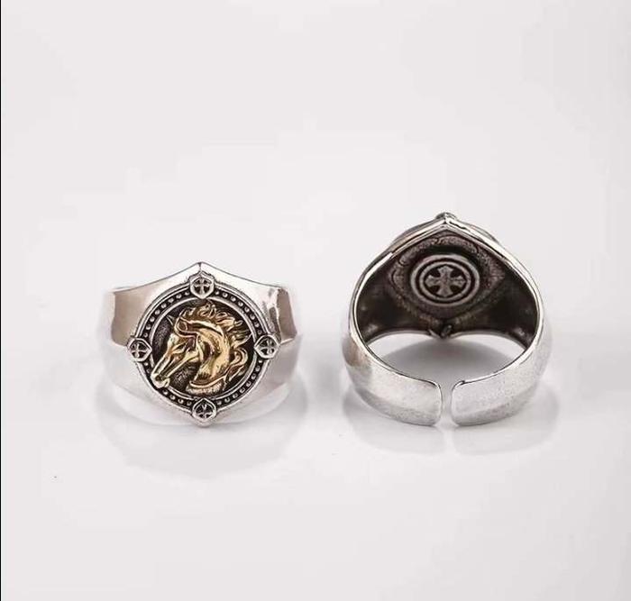 AYW Cincin Cowo Retro Desain Kuda Retro Ring Aesthethic Ring Elegan ultra