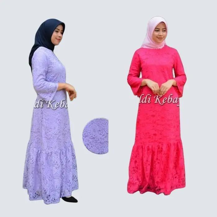 GAMIS BRUKAT NON GLITER Warna Abu Tua dan Merah