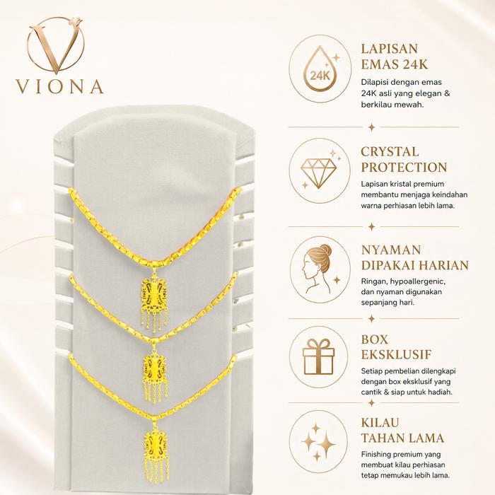 Kalung  Padi- Lapis Kristal Motif Pintu Aceh Juntai Padi