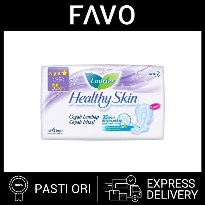 Pembalut Wanita - Laurier Healthy Skin Night 35 cm - 6 Pads