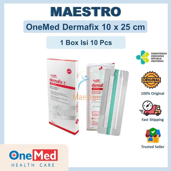 OneMed Dermafix T 10x25 cm Plester Luka Transparan Anti Air 10 x 25 10cm x 25cm Box Isi 10