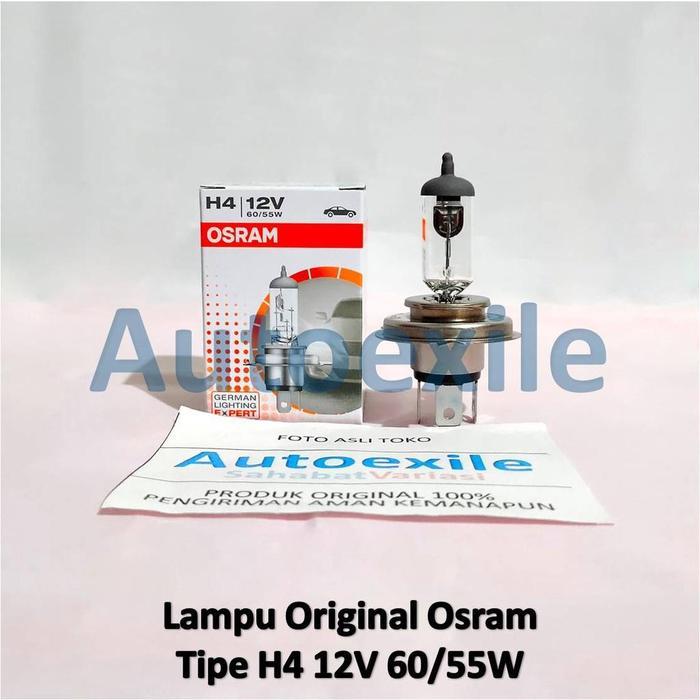OSRAM ORIGINAL SPARE PART H4 12V 60/55W GERMAN LIGHTING EXPERT LAMPU MOBIL