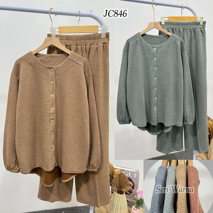 Oneset Aurel Stelan Knit Busui Frendly || Set Rok Busui Knit