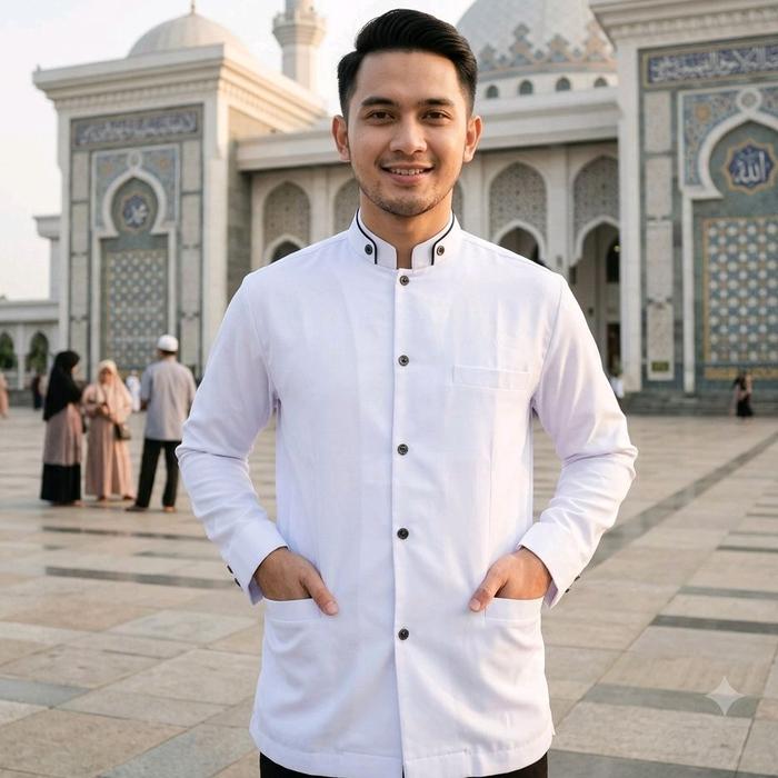 Grosir Baju Koko Jasko Jas Koko Polos Baju Taqwa Muslim Pria Dewasa Lengan Seragam Hadroh Marawis Mu