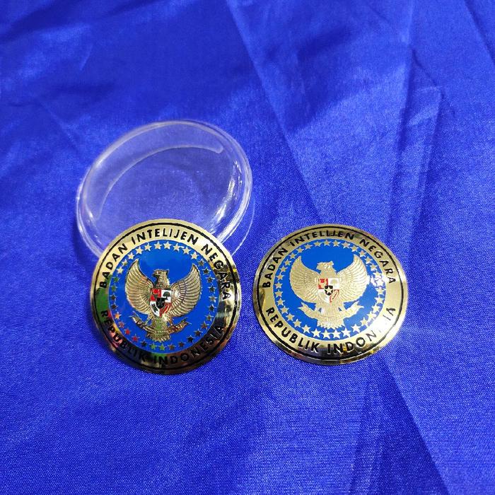 Pin dada BIN new warna biru