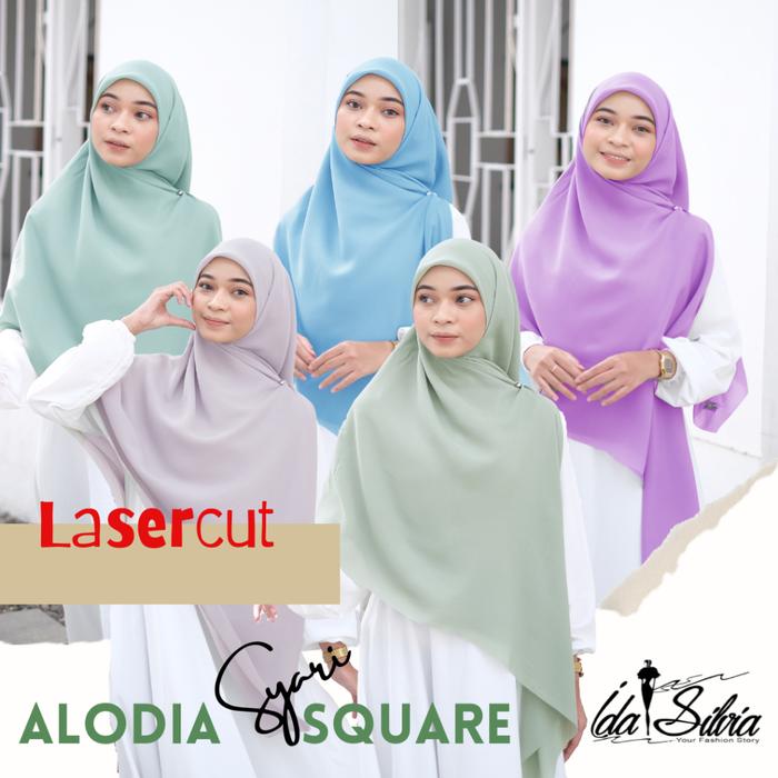 NEW Jilbab Segiempat SYAR'I Jumbo Kerudung Segi Empat Lasercut dan Jahit Tepi Syari Hijab square Pre