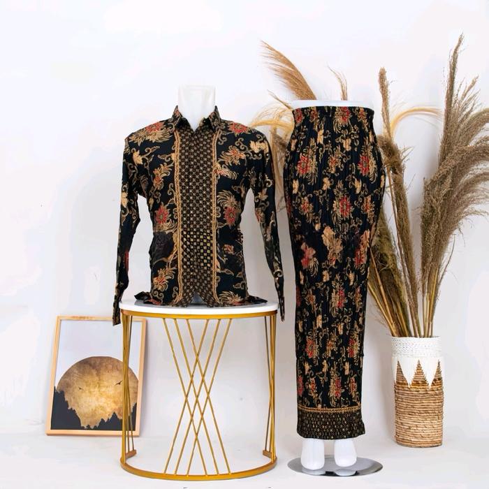 KAMEJA BATIK CAUPLE ROK PLISKET BAJU PASANGAN LAMARAN KEKINIAN