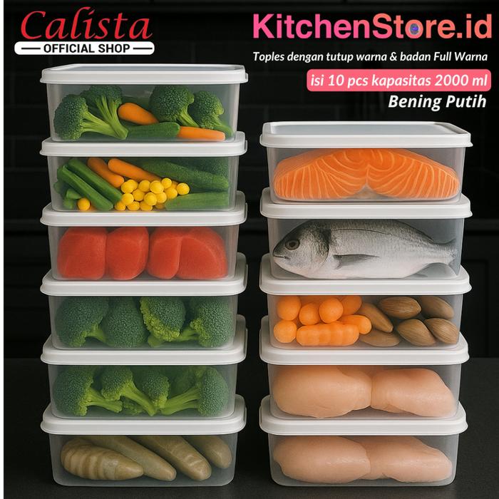 TOPLES PLASTIK BENING SET CALISTA RUMOI BENING SEALWARE [12-PCS] WADAH PENYIMPANAN MAKANAN TEMPAT BU