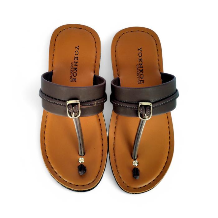SANDAL TARUMPAH KULIT PRIA KARET NONSLIP/SANDAL TARUMPAH PRIA DEWASA BUATAN TASIK TERMURAH BEST PRIC