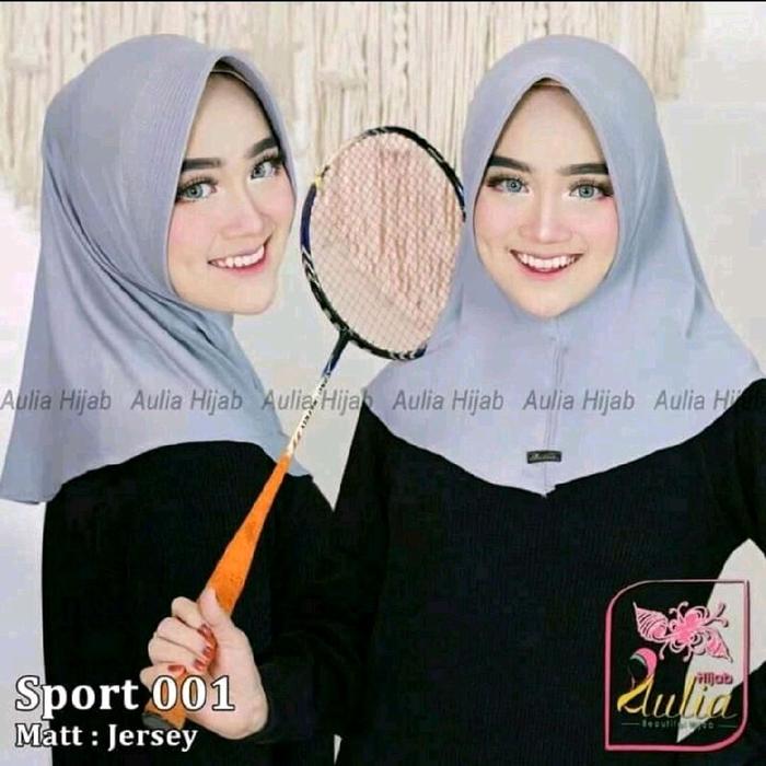 AULIA SPOTY Jilbab Instan Muslim Kerudung Bergo Wanita Syari Ceruty Sporty Rayon