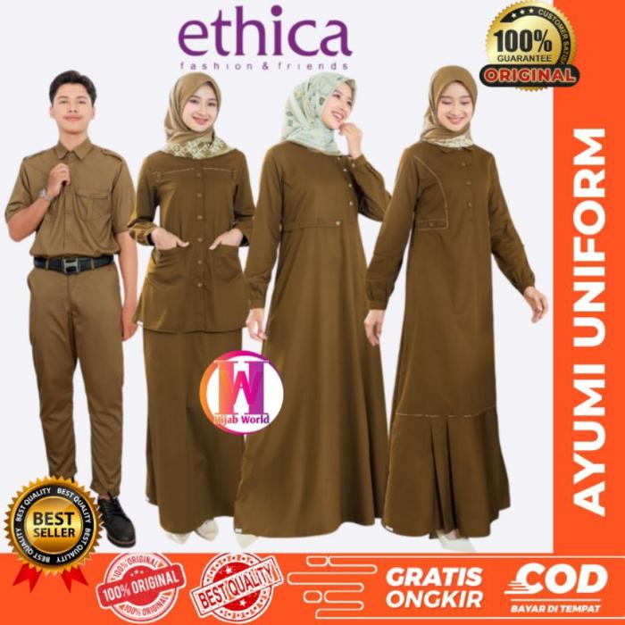 ETHICA dress uniform 23 / kahfi uniform 01 / baju asn gamis asn / baju guru / gamis ethica ayumi uni