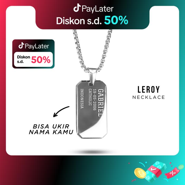 PROJECT NINETYSEVEN - LEROY Necklace - Kalung Bebas Custom Nama Pria, Aksesoris, Jewellery, Annivers
