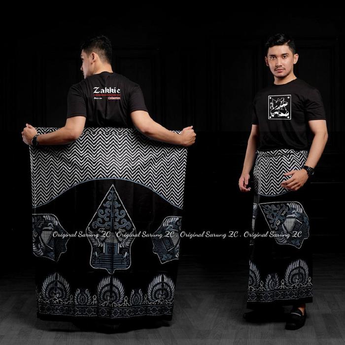 Sarung Santri Motif Wayang ZigZag Batik Pekalongan - Kain Katun Berkualitas Tinggi - Muslim, Dewasa,
