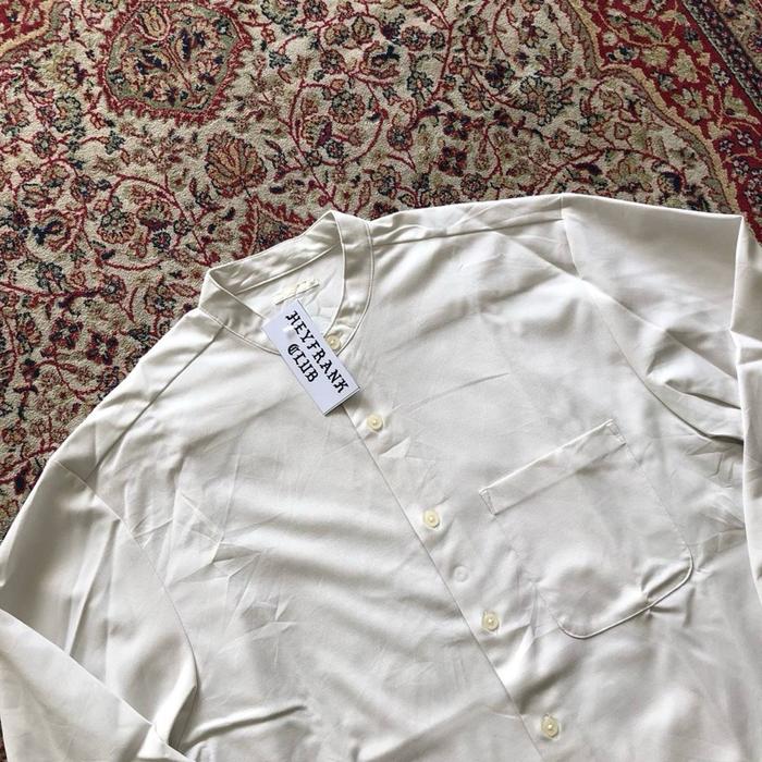 Kemeja Gu collarless shirt  Casual Gu japan work shirt HH024