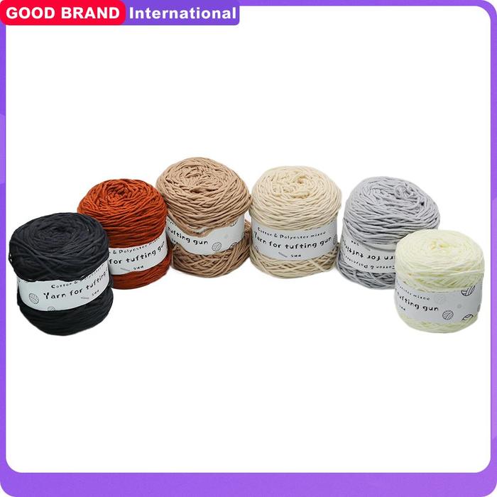 Benang Tufting Solid 8 helai benang katun untuk Tufting Gun Monk kain