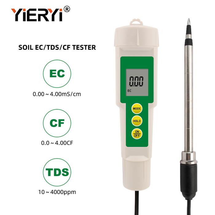Yieryi Tanah EC Meter TDS Tester untuk Tanaman Detector Orchard Tanah