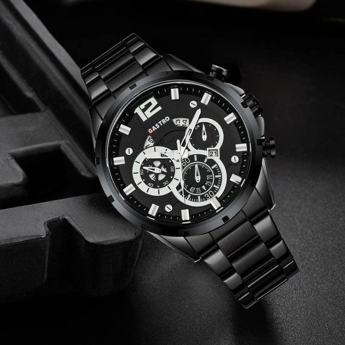 Gastro Jam Tangan Pria 11596B Rantai Stainless Steel Water Resistant 3 ATM